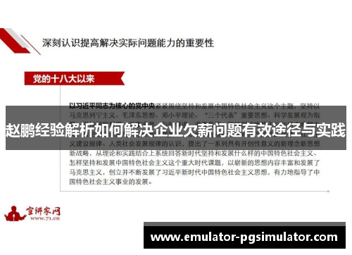 赵鹏经验解析如何解决企业欠薪问题有效途径与实践